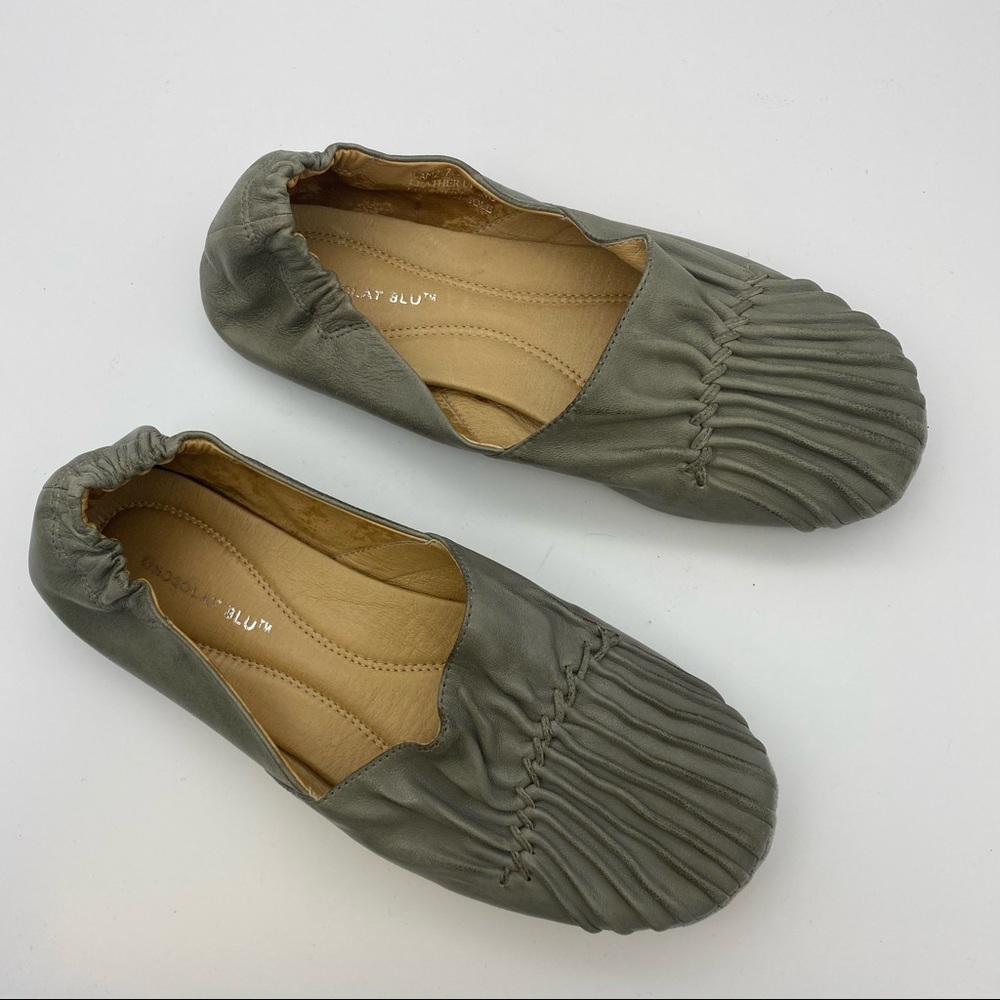 Chocolat Blu Cam 2 Pleated Leather Flat 7.5 - Picture 2 of 10